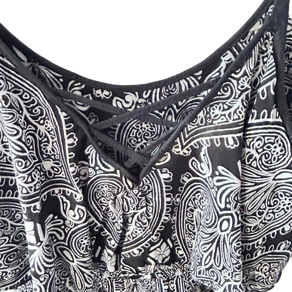 Angie Womens Sleeveless Jumpsuit Black Geometric Print - Picture 5 of 13